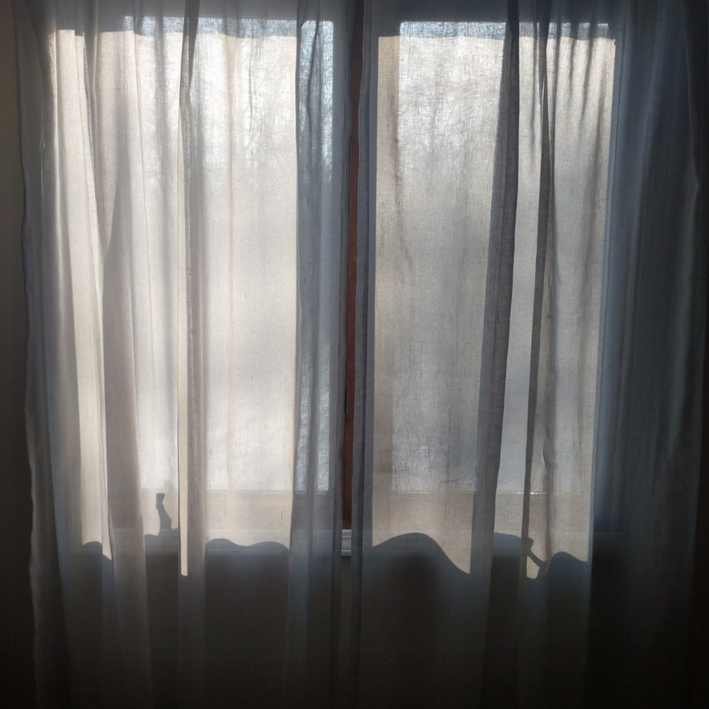 (4) Curtain Panels - Linen Look Light Filtering fabric in Silver Gray  (84 x 52)